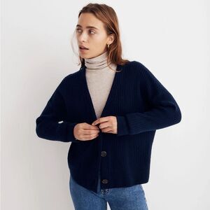 Madewell Cameron Ribbed Cardigan Sweater in Coziest Yarn 512